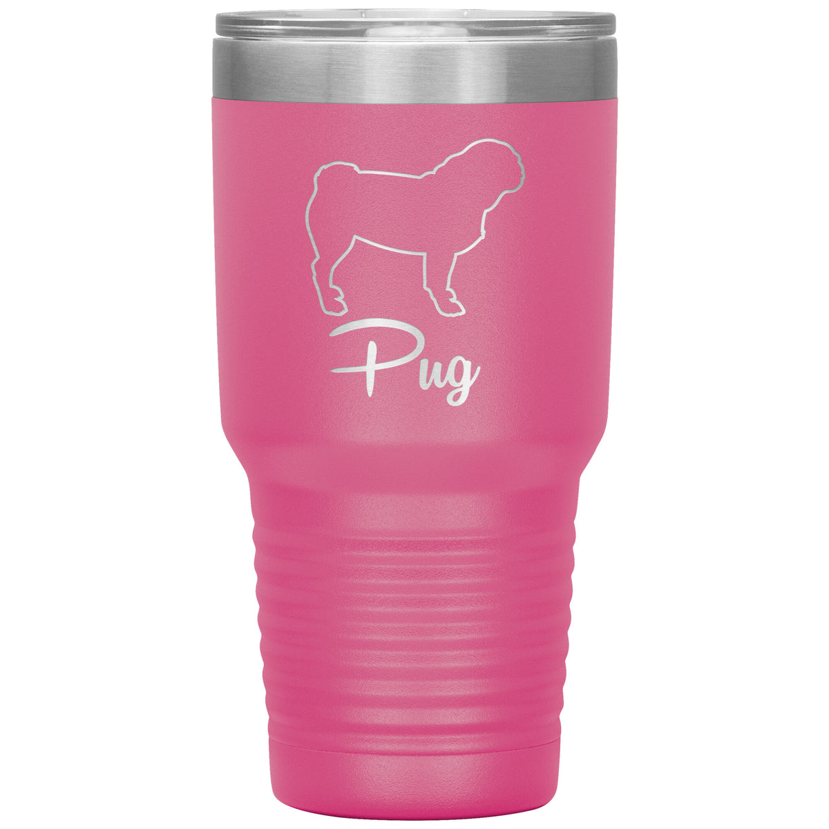 Pug Dog Outlined Silhouette 30oz Insulated Tumbler