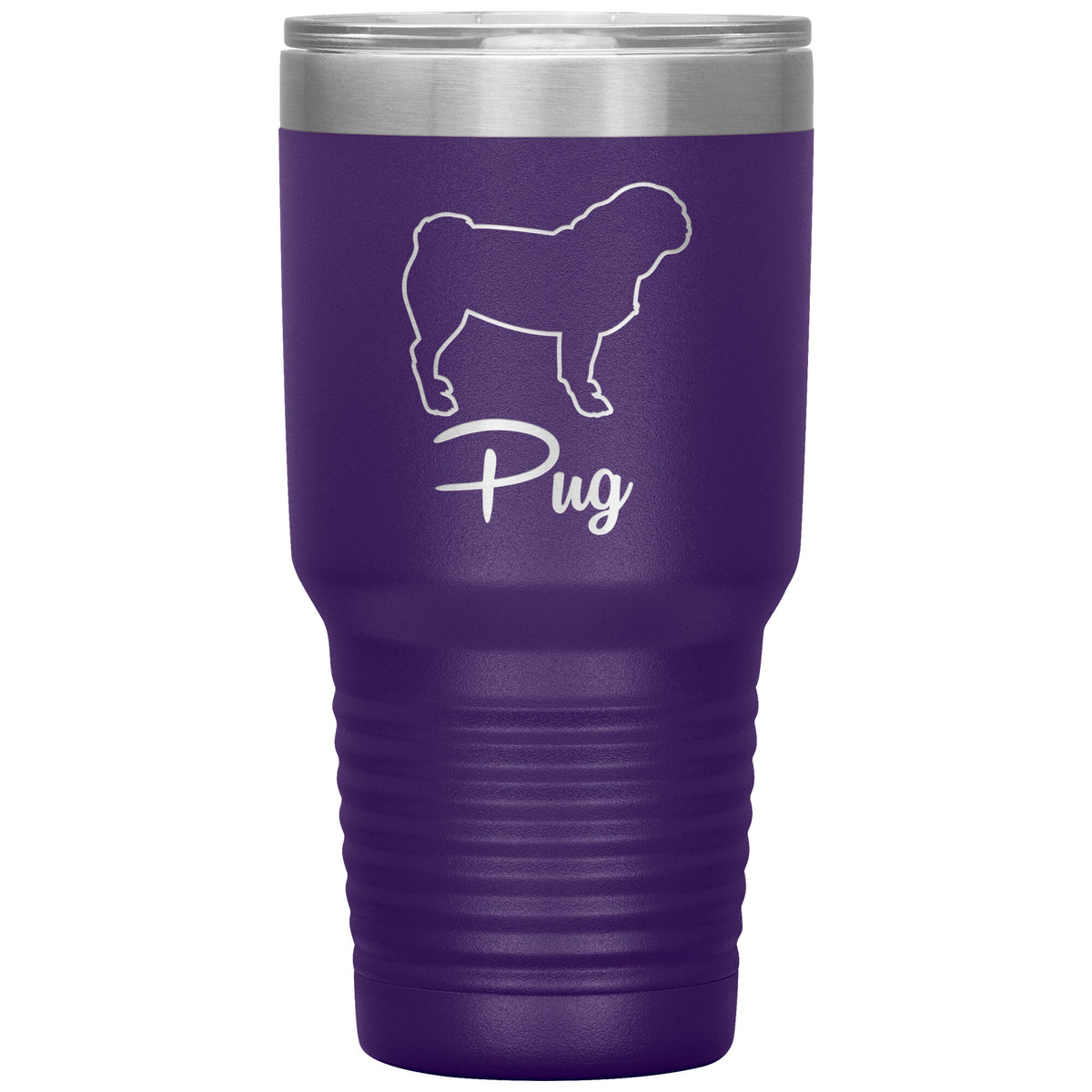 Pug Dog Outlined Silhouette 30oz Insulated Tumbler