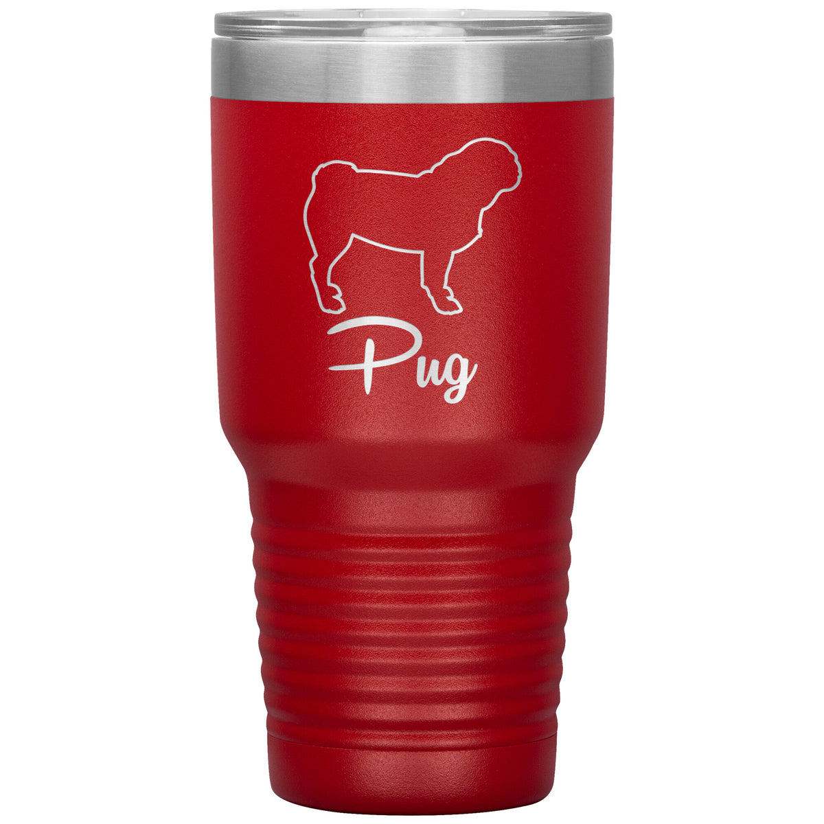 Pug Dog Outlined Silhouette 30oz Insulated Tumbler