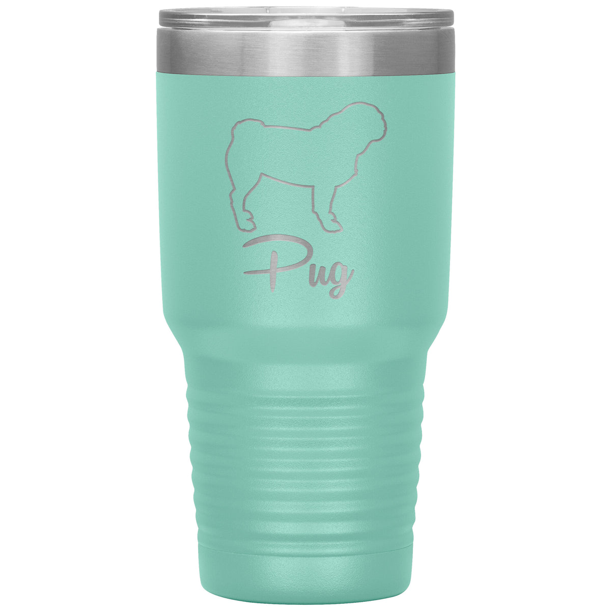 Pug Dog Outlined Silhouette 30oz Insulated Tumbler