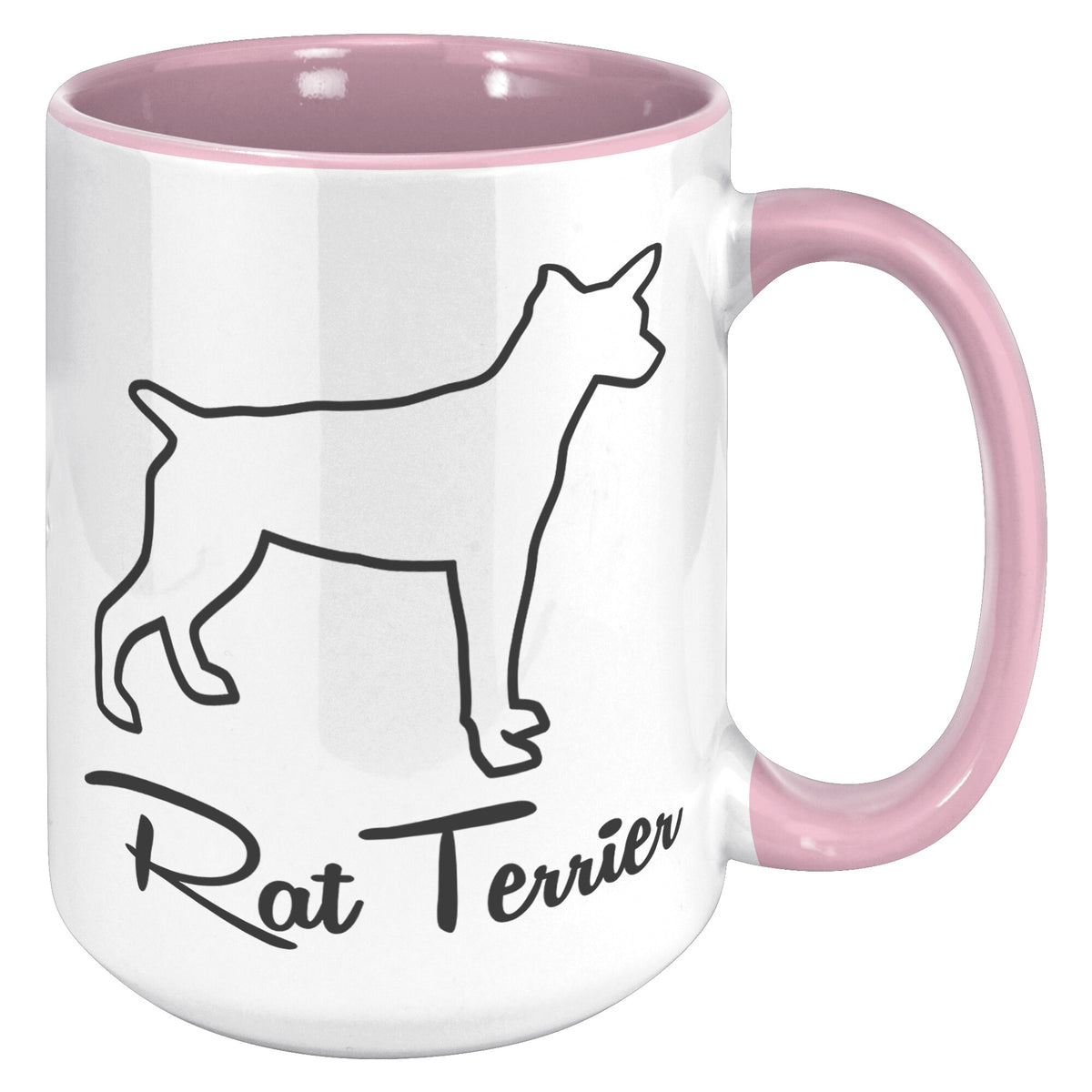 Rat Terrier Dog Outlined Silhouette 15oz Accent Mug