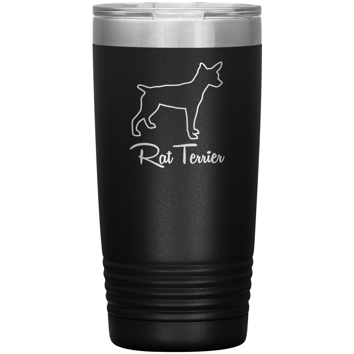 Rat Terrier Dog Outlined Silhouette 20oz Insulated Tumbler