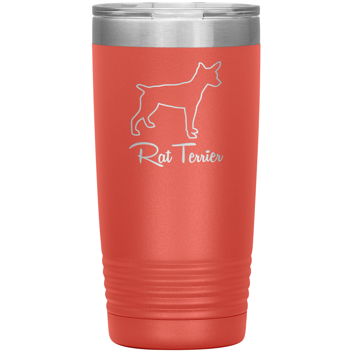 Rat Terrier Dog Outlined Silhouette 20oz Insulated Tumbler