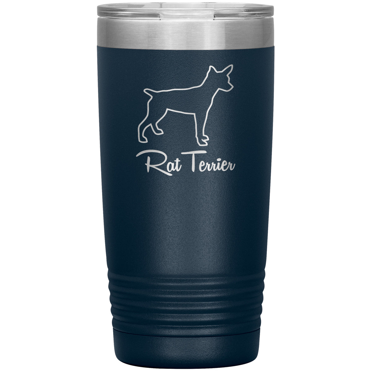 Rat Terrier Dog Outlined Silhouette 20oz Insulated Tumbler
