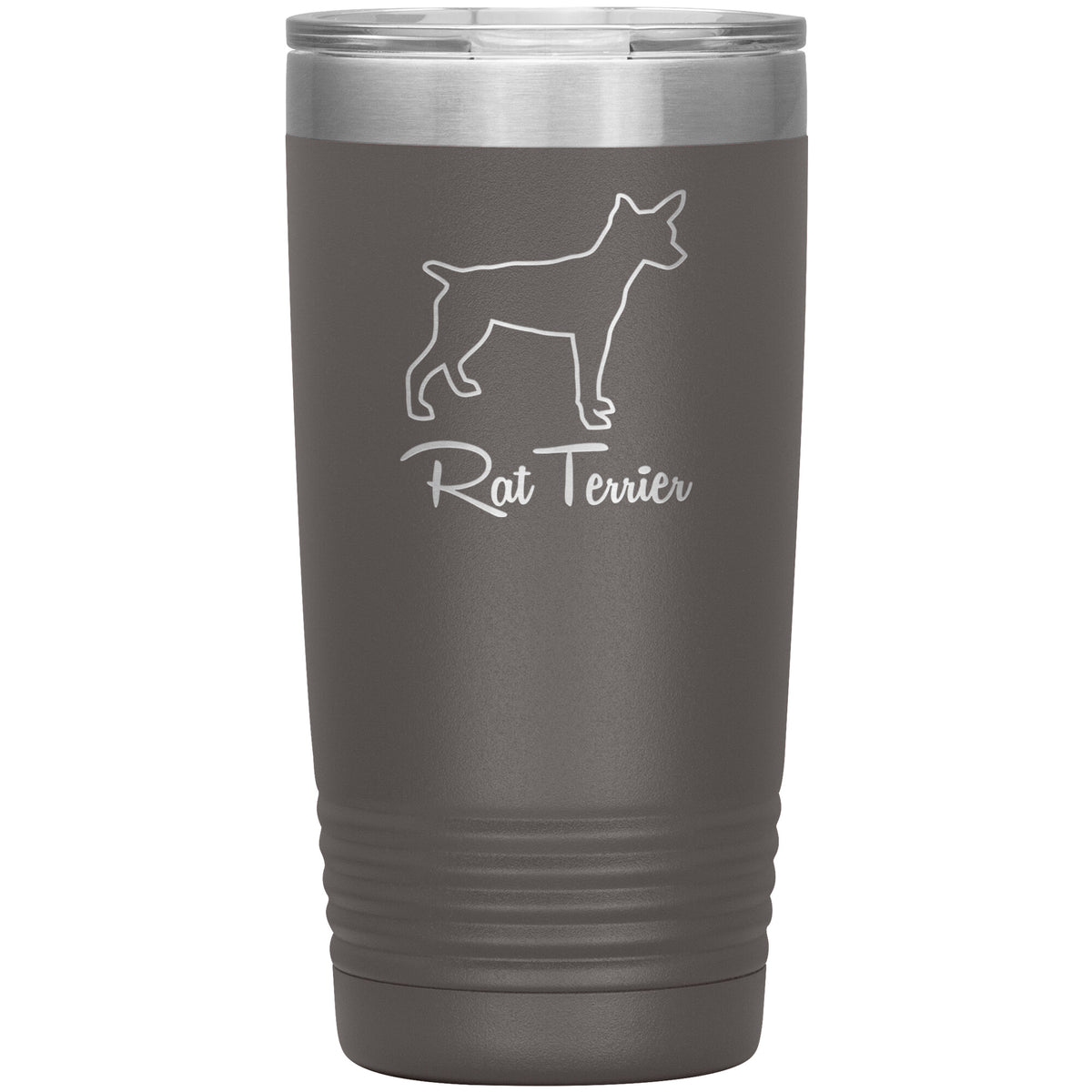Rat Terrier Dog Outlined Silhouette 20oz Insulated Tumbler