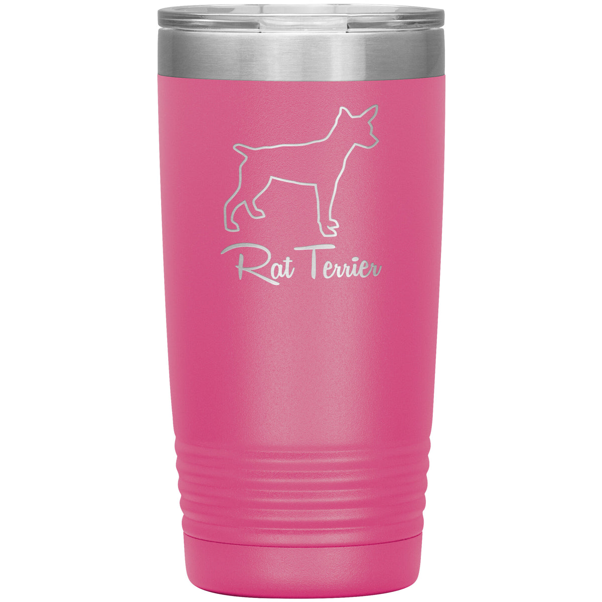 Rat Terrier Dog Outlined Silhouette 20oz Insulated Tumbler