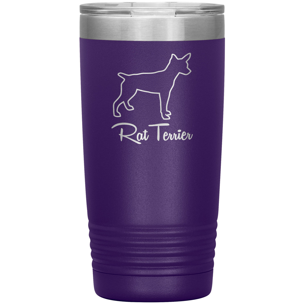 Rat Terrier Dog Outlined Silhouette 20oz Insulated Tumbler