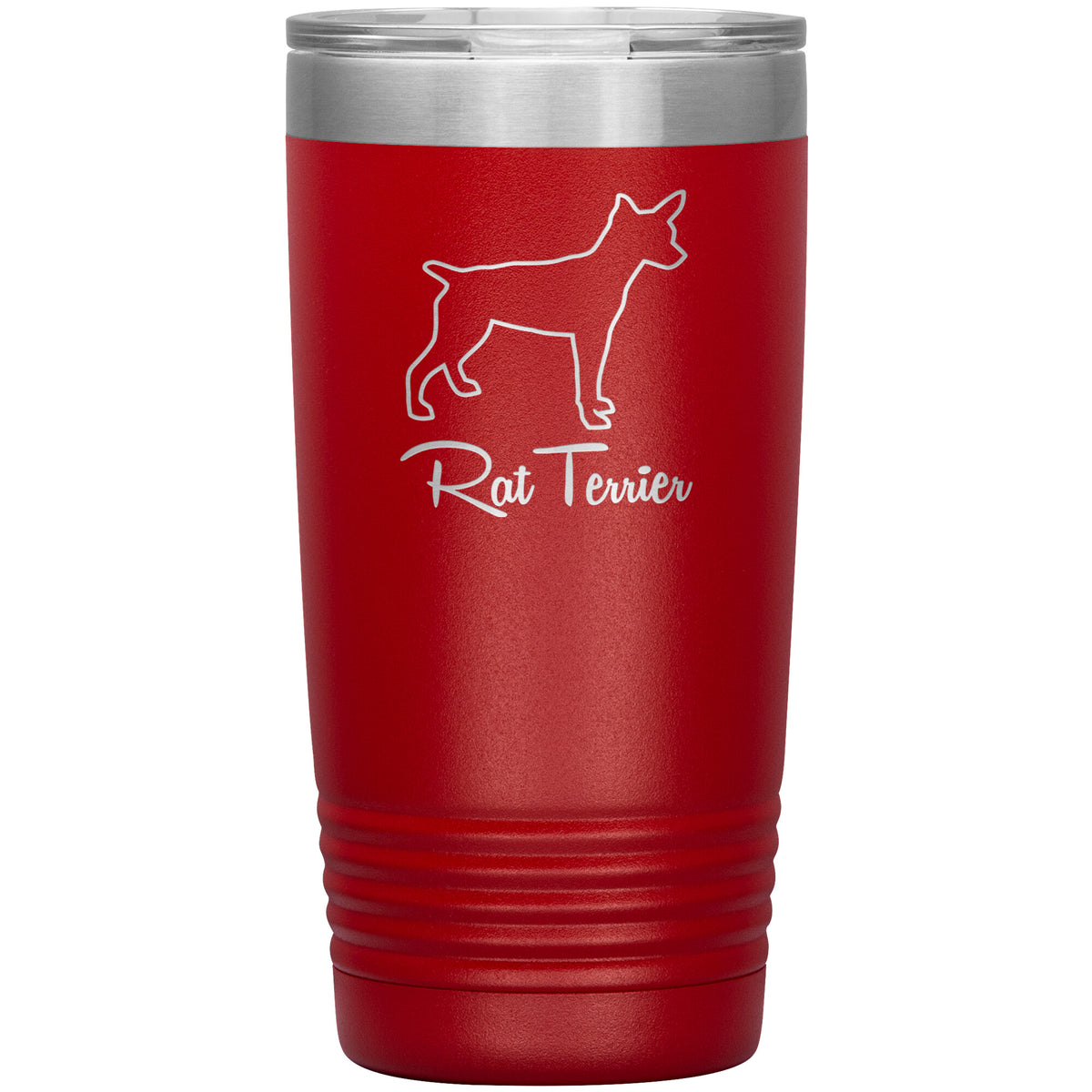 Rat Terrier Dog Outlined Silhouette 20oz Insulated Tumbler