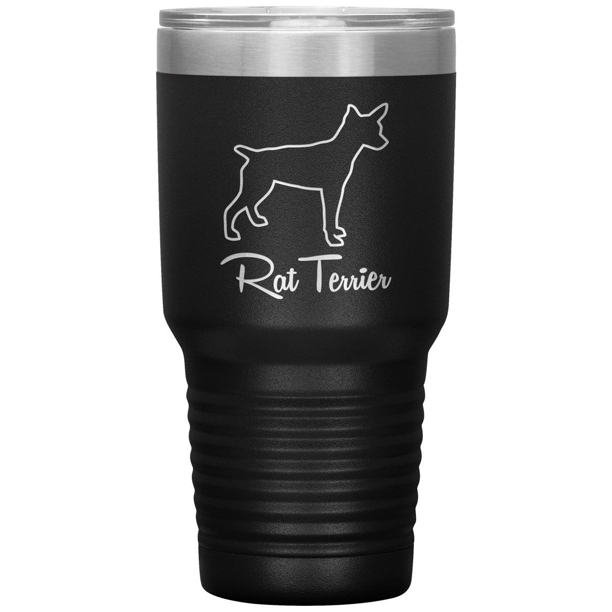 Rat Terrier Dog Outlined Silhouette 30oz Insulated Tumbler