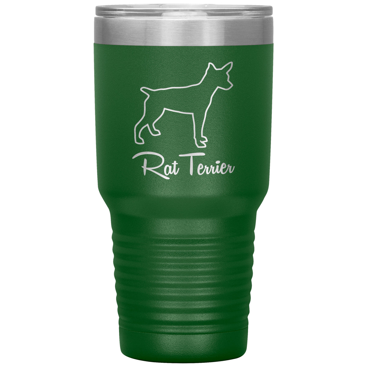 Rat Terrier Dog Outlined Silhouette 30oz Insulated Tumbler