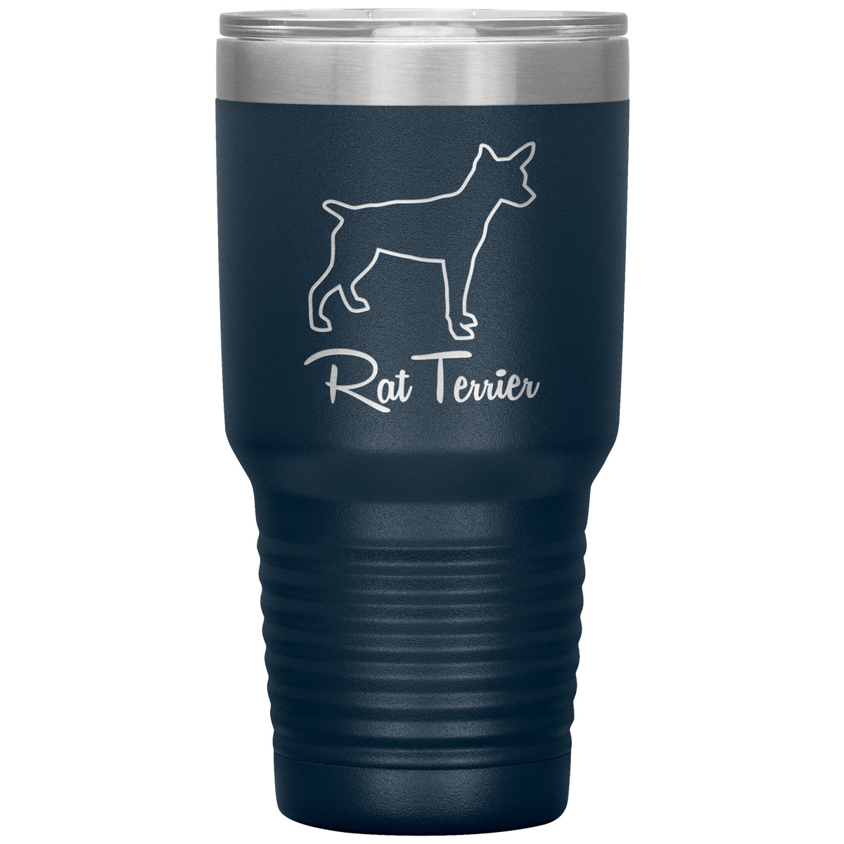Rat Terrier Dog Outlined Silhouette 30oz Insulated Tumbler