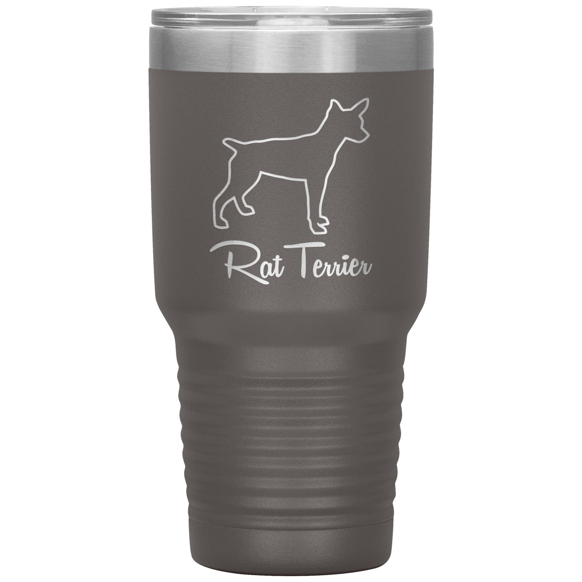 Rat Terrier Dog Outlined Silhouette 30oz Insulated Tumbler