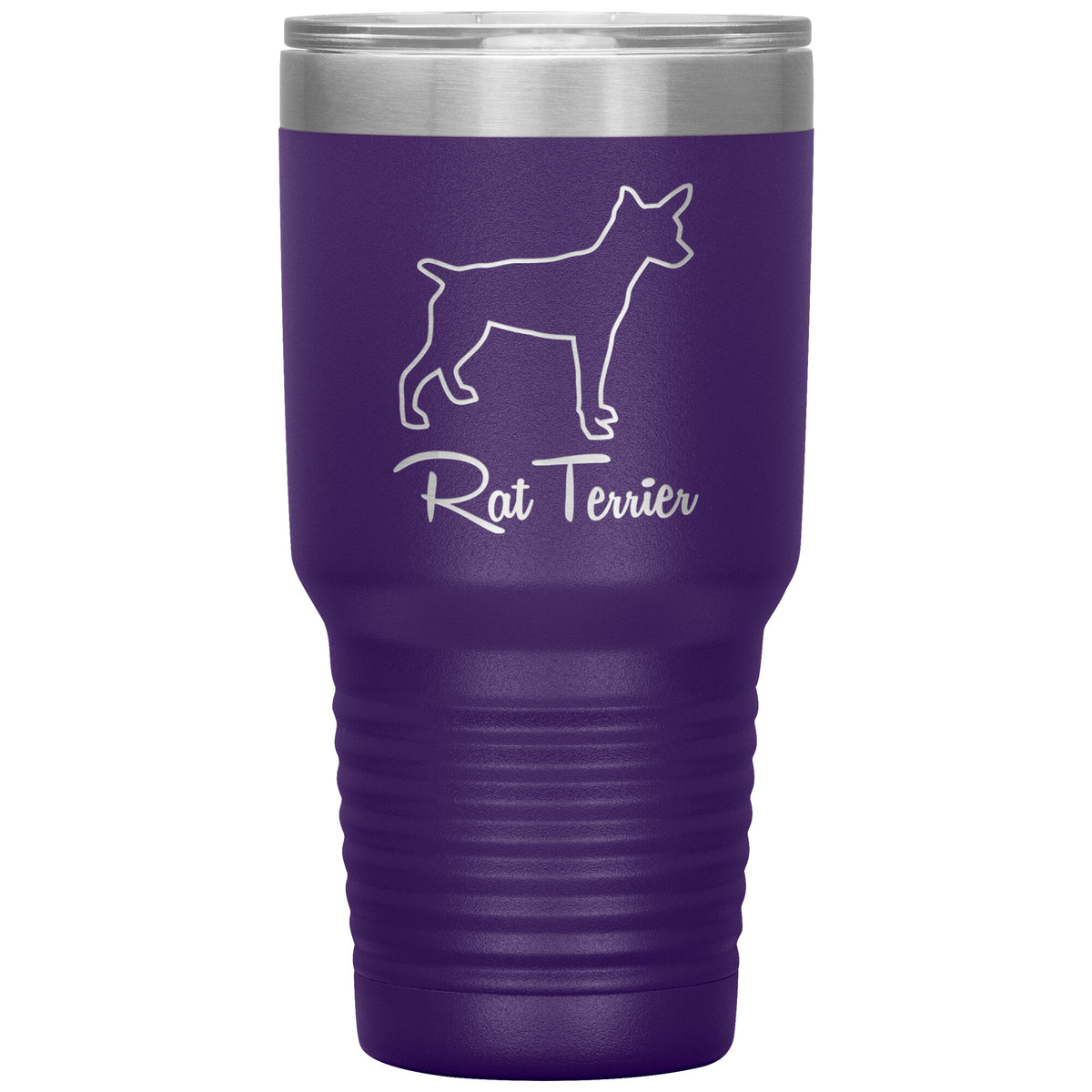 Rat Terrier Dog Outlined Silhouette 30oz Insulated Tumbler