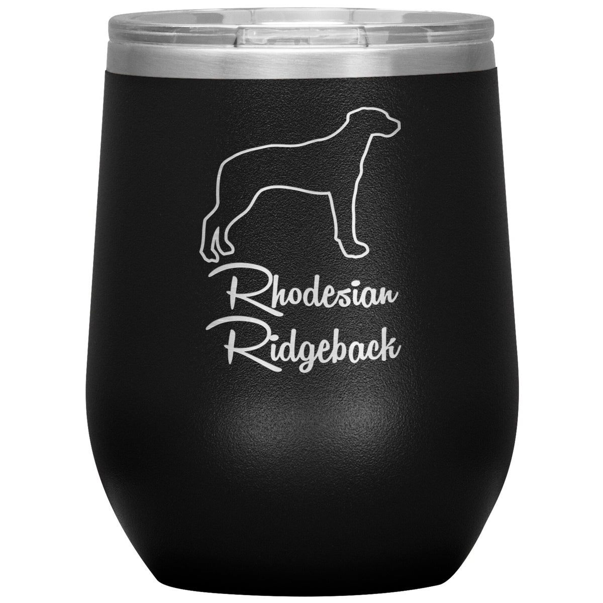 Rhodesian Ridgeback Dog Outlined Silhouette 12oz Wine Insulated Tumbler