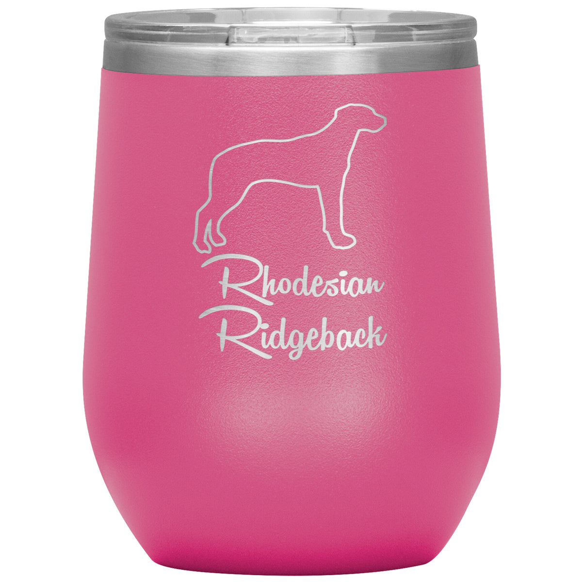 Rhodesian Ridgeback Dog Outlined Silhouette 12oz Wine Insulated Tumbler