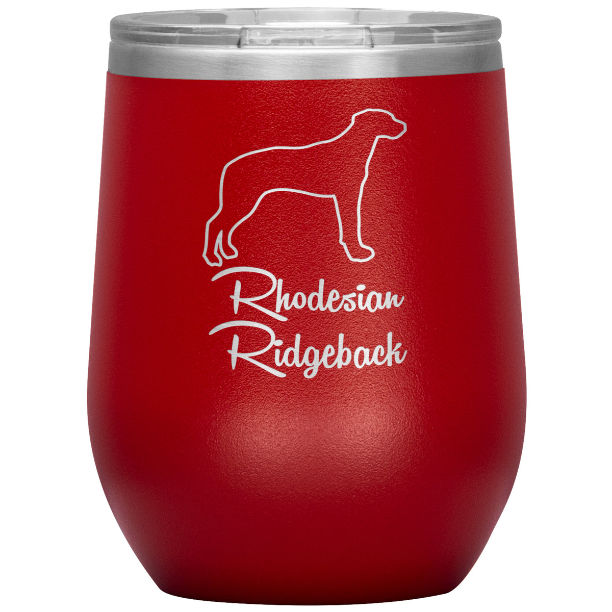 Rhodesian Ridgeback Dog Outlined Silhouette 12oz Wine Insulated Tumbler