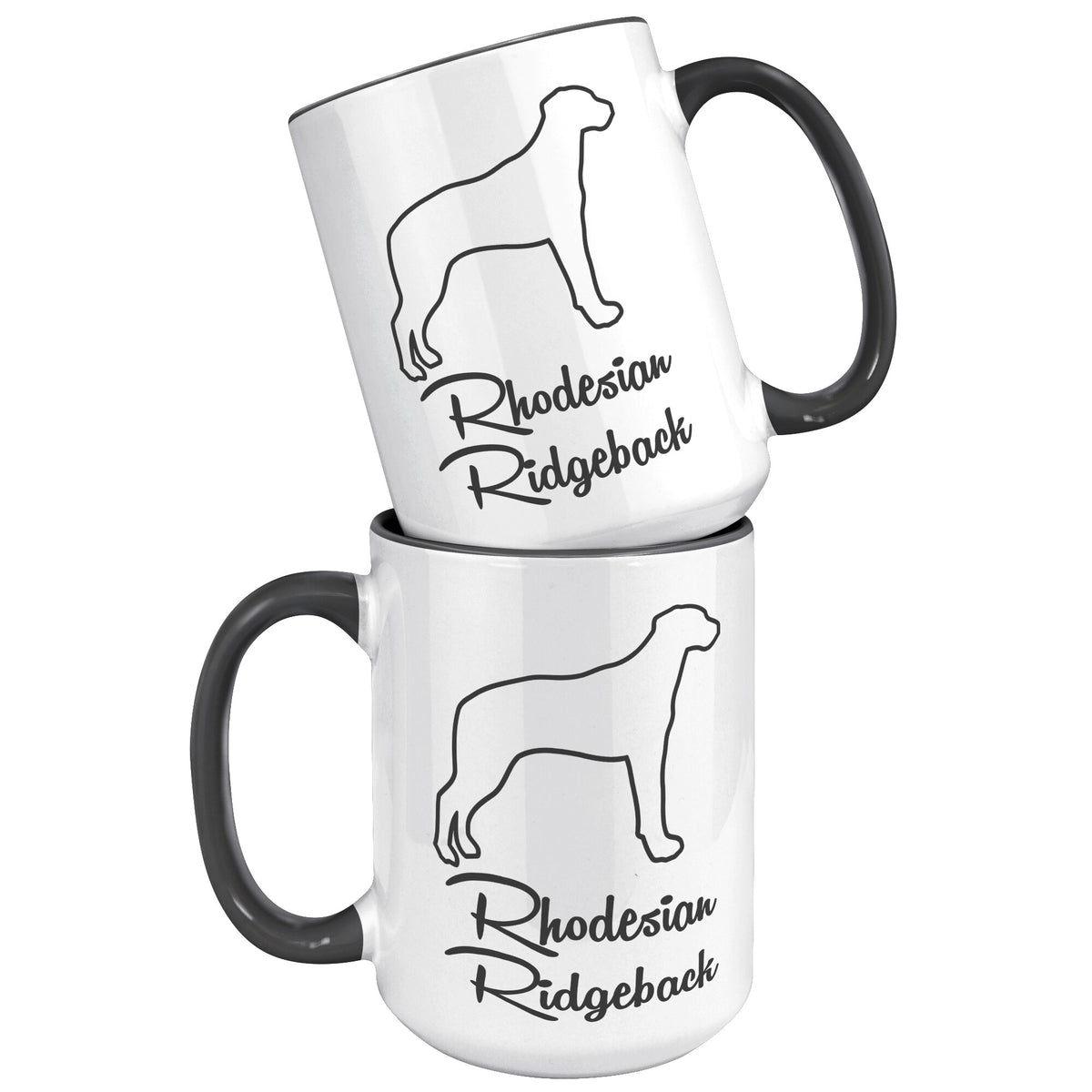 Rhodesian Ridgeback Dog Outlined Silhouette 15oz Accent Mug