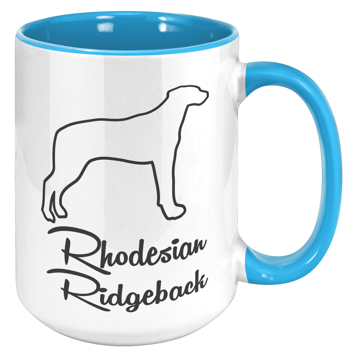 Rhodesian Ridgeback Dog Outlined Silhouette 15oz Accent Mug