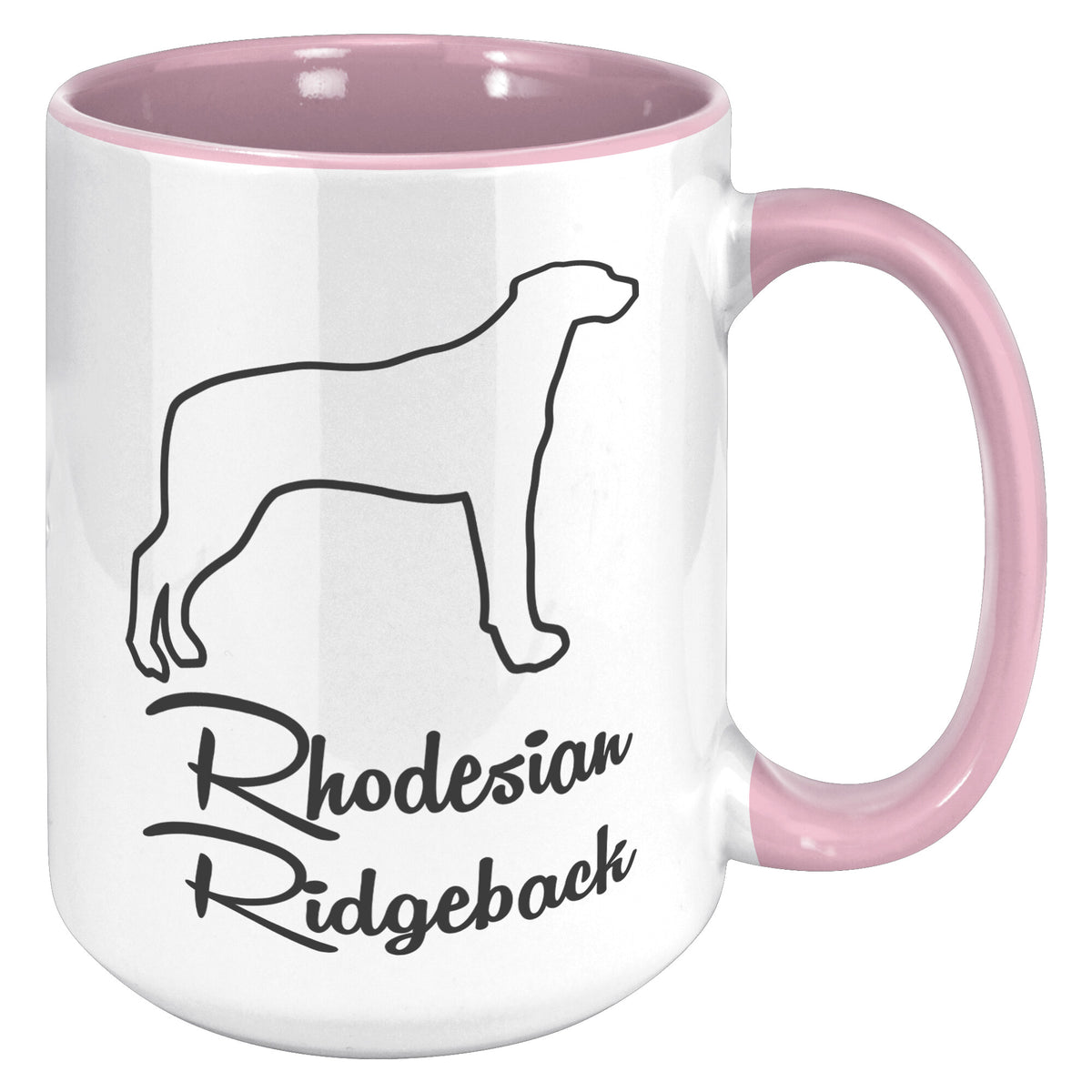 Rhodesian Ridgeback Dog Outlined Silhouette 15oz Accent Mug