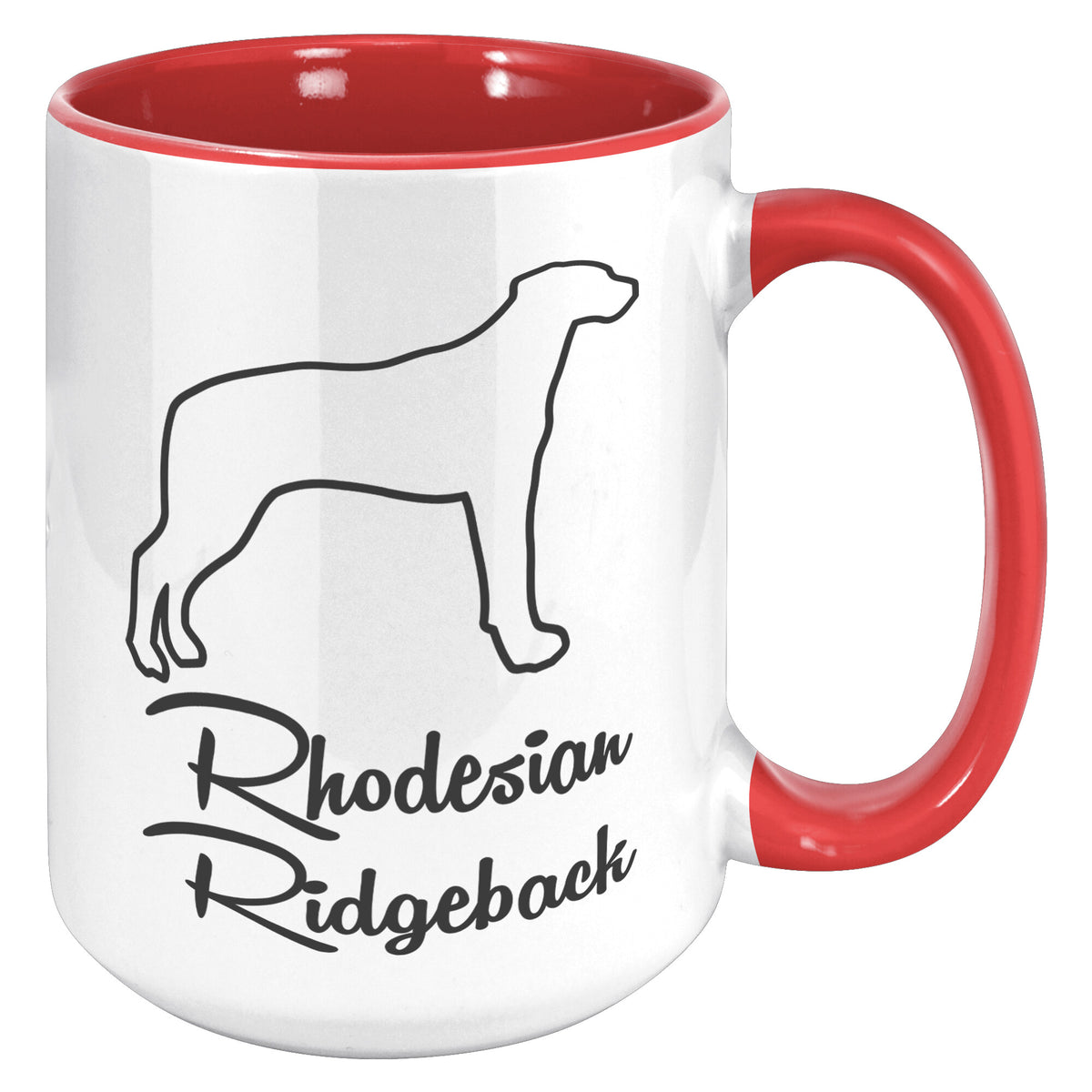 Rhodesian Ridgeback Dog Outlined Silhouette 15oz Accent Mug