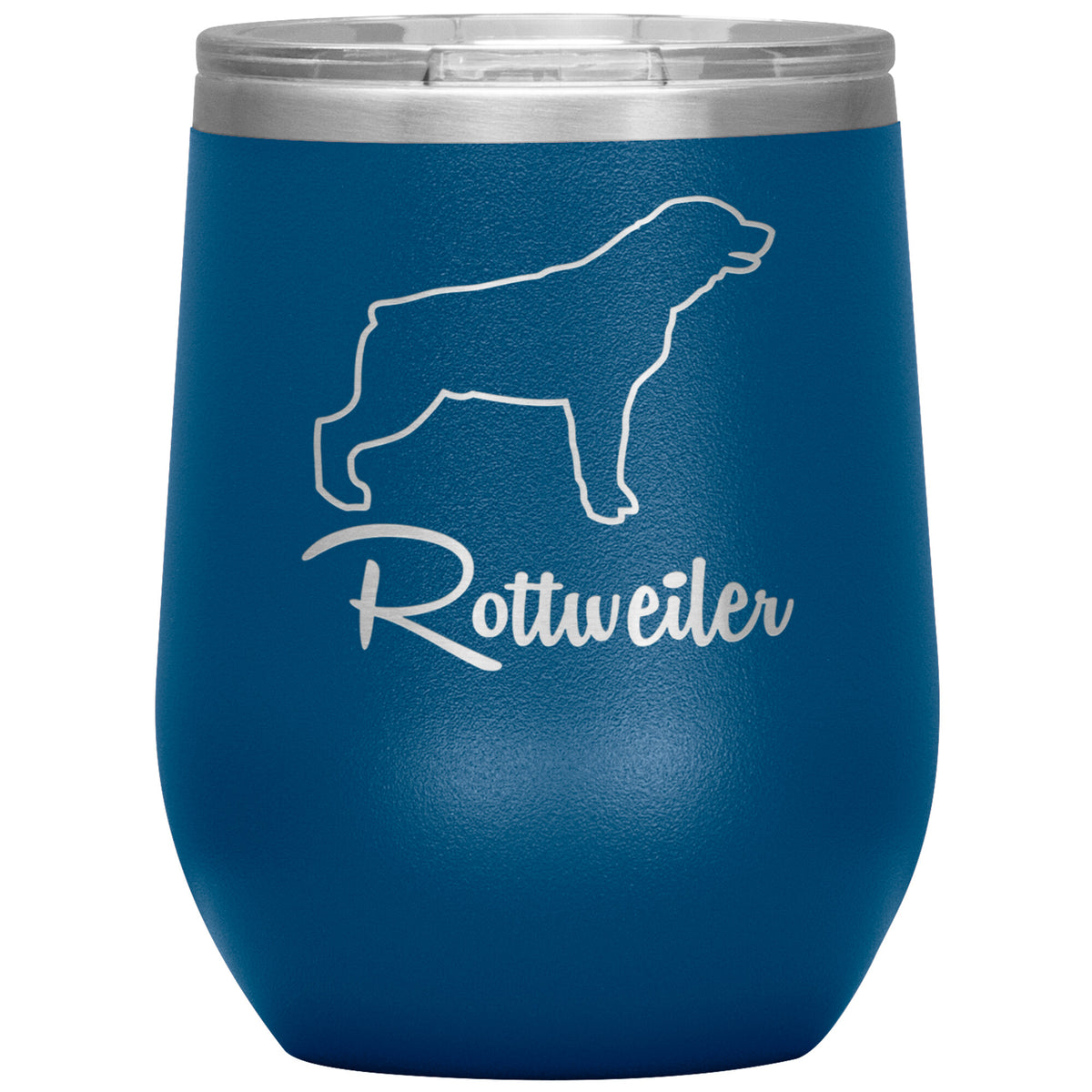 Rottweiler Dog Outlined Silhouette 12oz Wine Insulated Tumbler