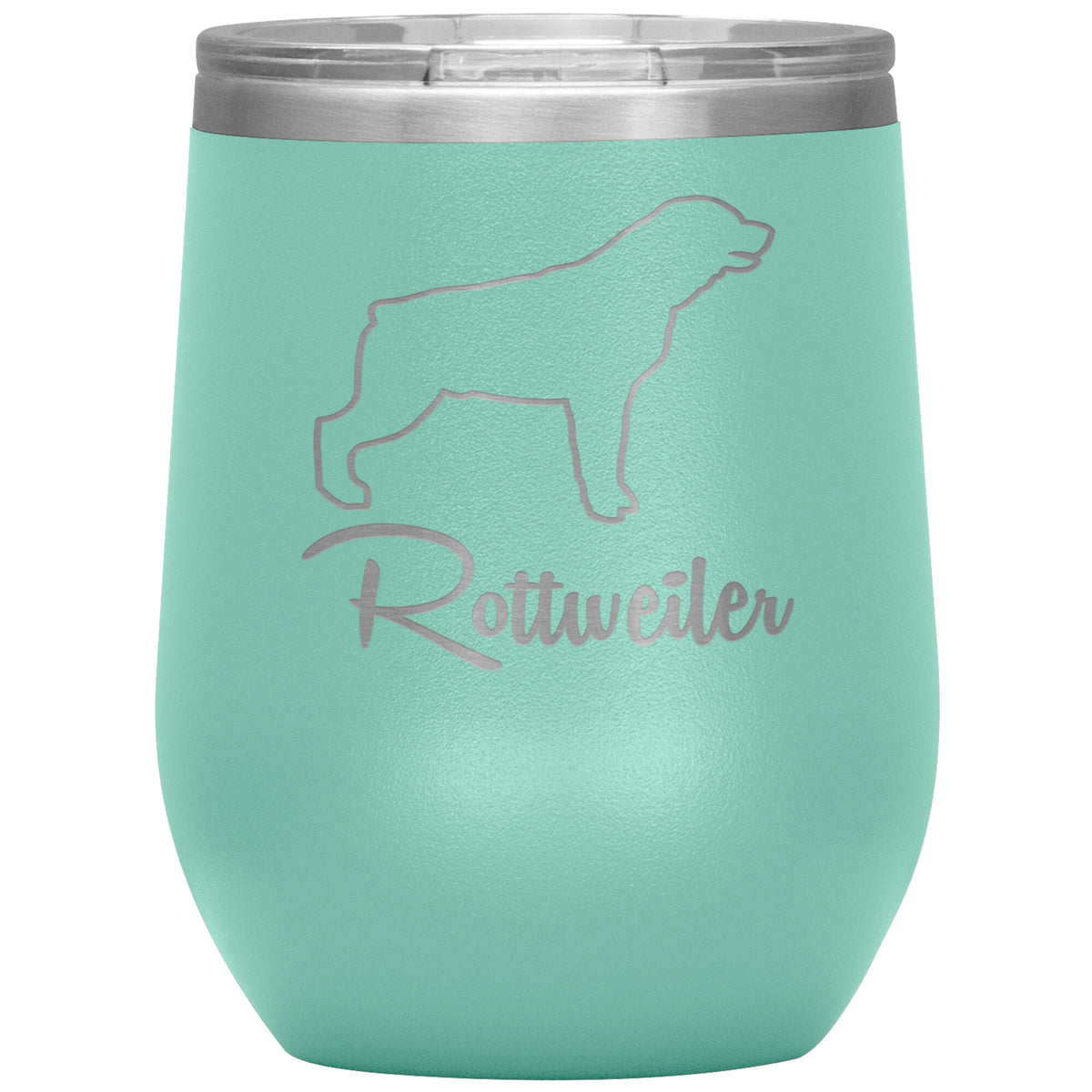 Rottweiler Dog Outlined Silhouette 12oz Wine Insulated Tumbler
