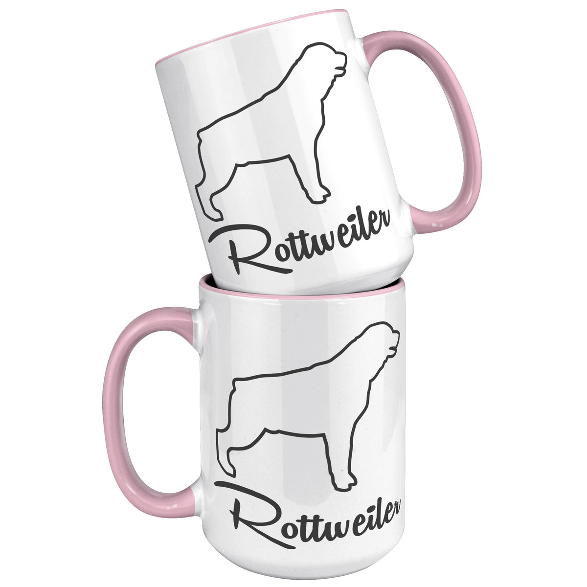 Rottweiler Dog Outlined Silhouette 15oz Accent Mug
