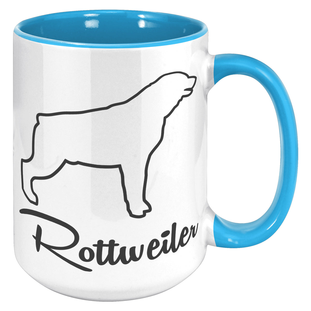 Rottweiler Dog Outlined Silhouette 15oz Accent Mug