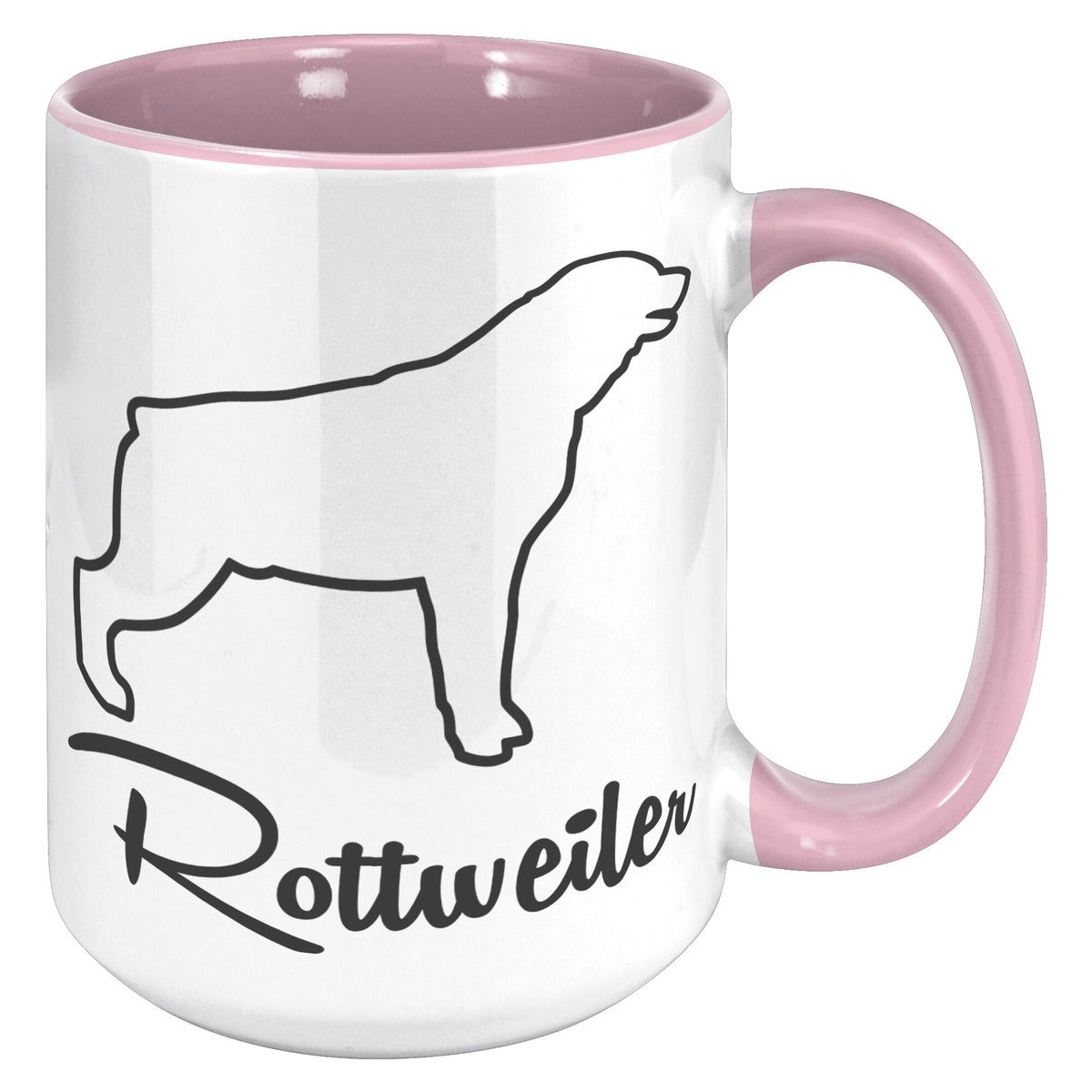 Rottweiler Dog Outlined Silhouette 15oz Accent Mug
