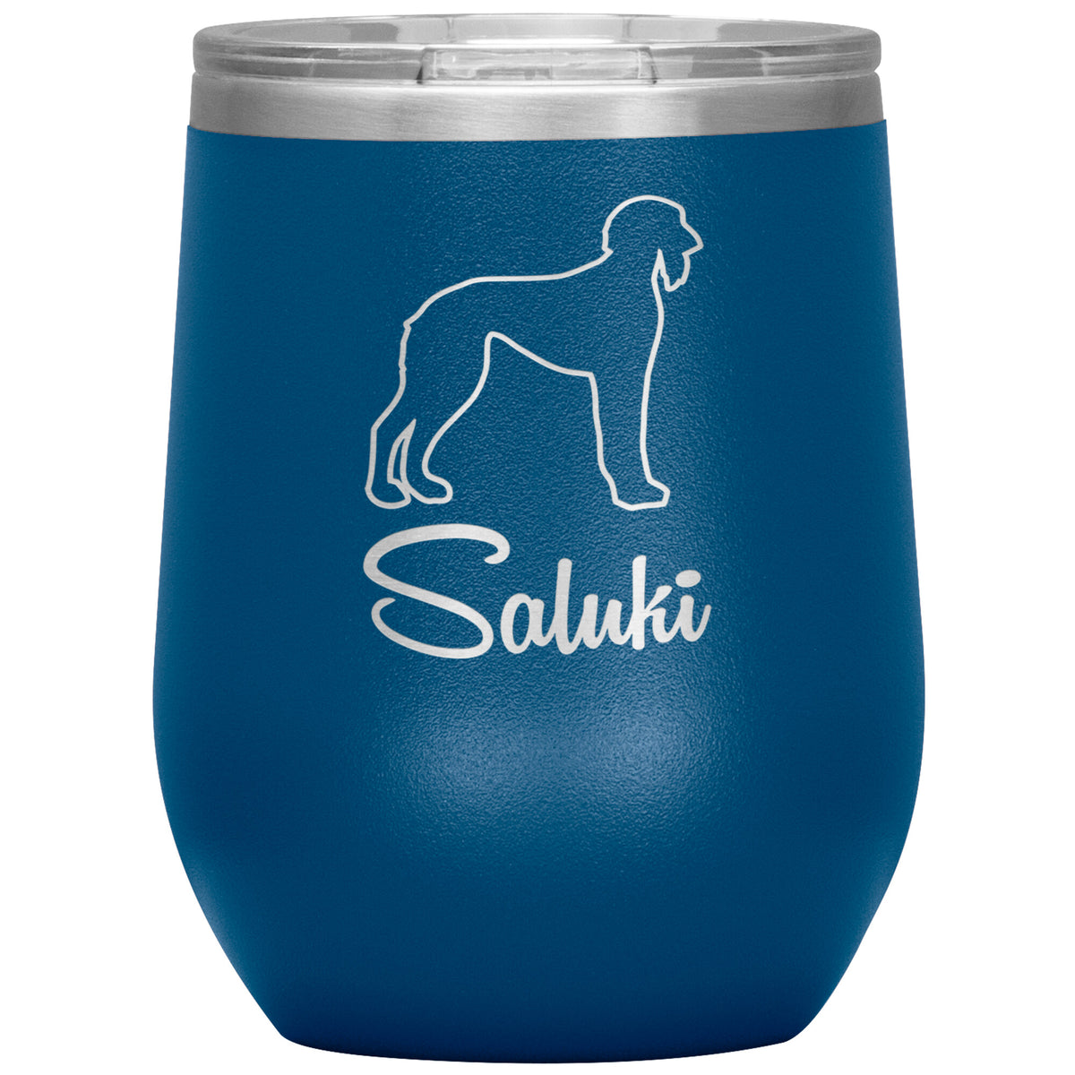 Saluki Dog Outlined Silhouette 12oz Wine Insulated Tumbler
