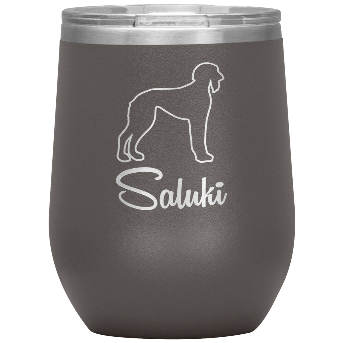 Saluki Dog Outlined Silhouette 12oz Wine Insulated Tumbler