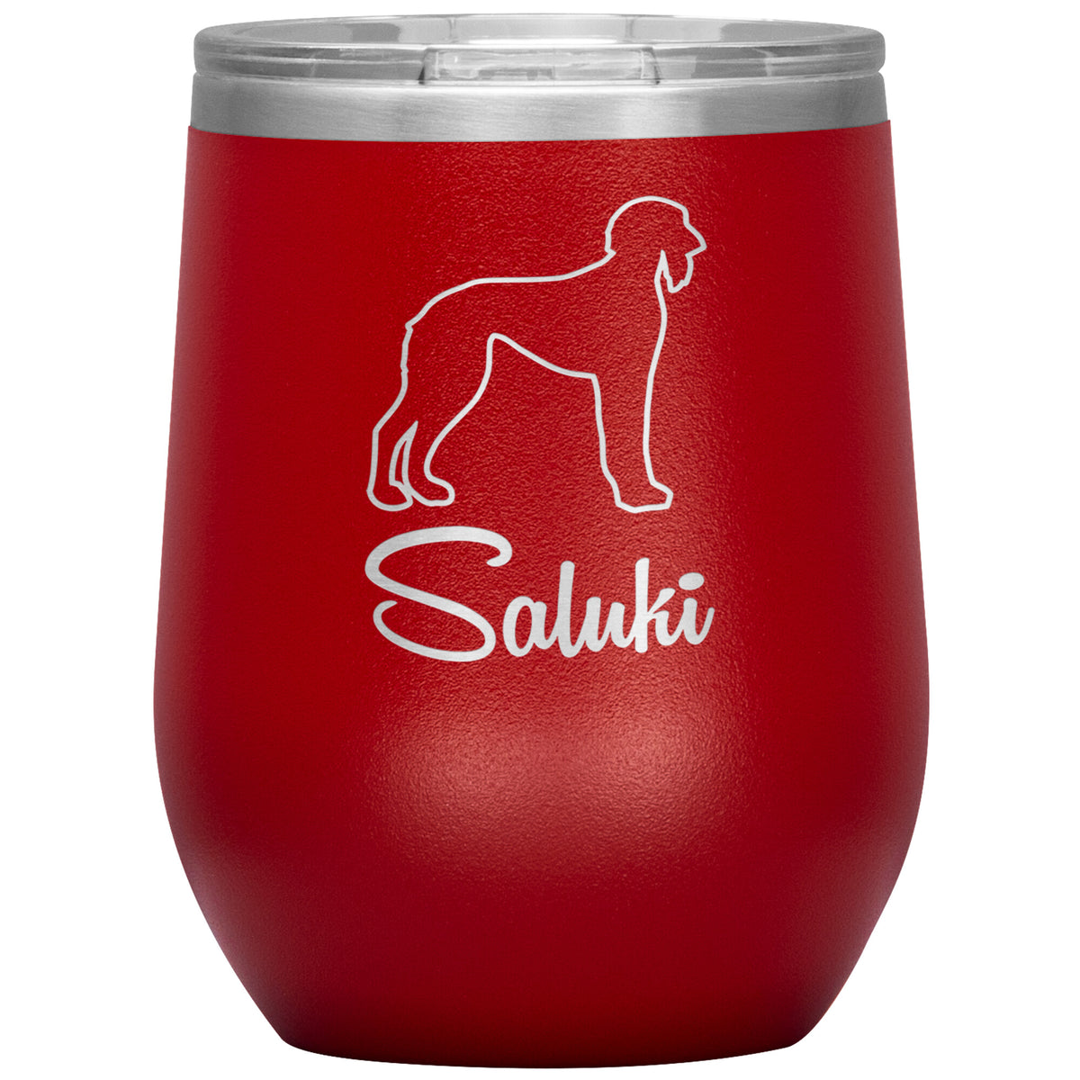 Saluki Dog Outlined Silhouette 12oz Wine Insulated Tumbler