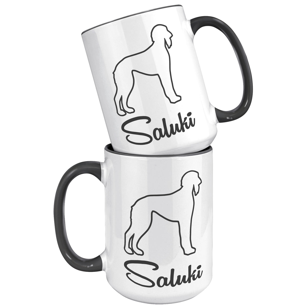 Saluki Dog Outlined Silhouette 15oz Accent Mug