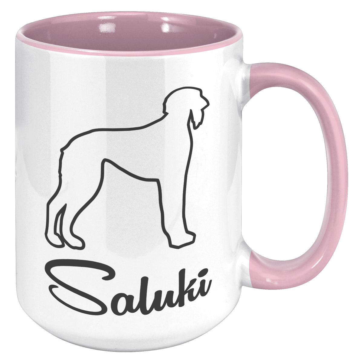 Saluki Dog Outlined Silhouette 15oz Accent Mug