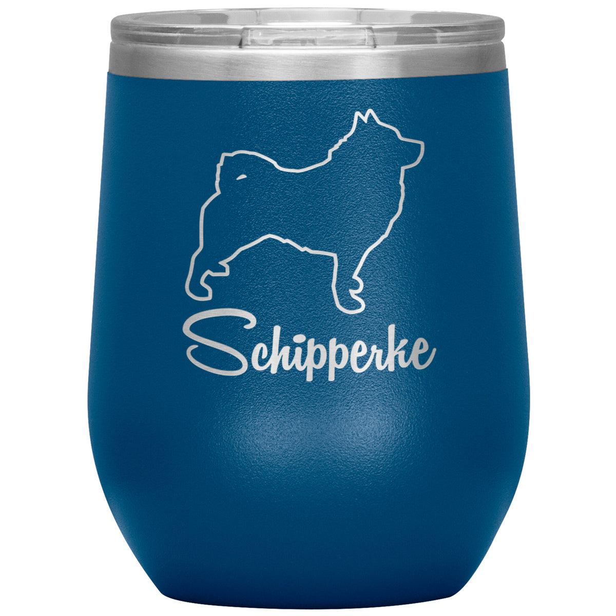 Schipperke Dog Outlined Silhouette 12oz Wine Insulated Tumbler