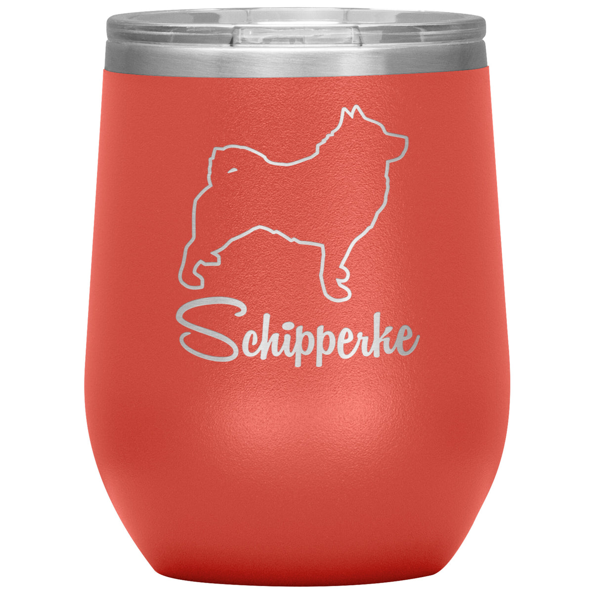 Schipperke Dog Outlined Silhouette 12oz Wine Insulated Tumbler