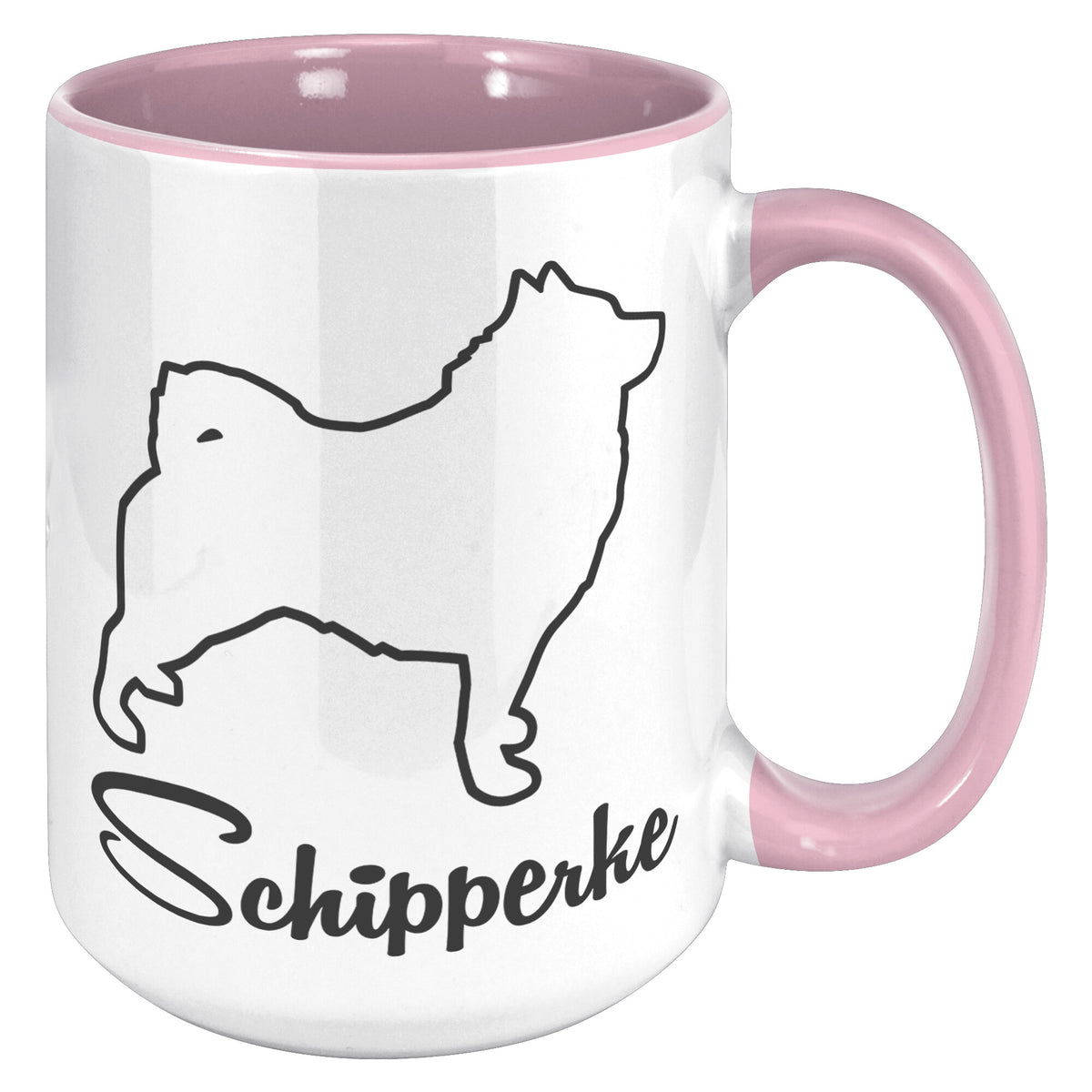 Schipperke Dog Outlined Silhouette 15oz Accent Mug