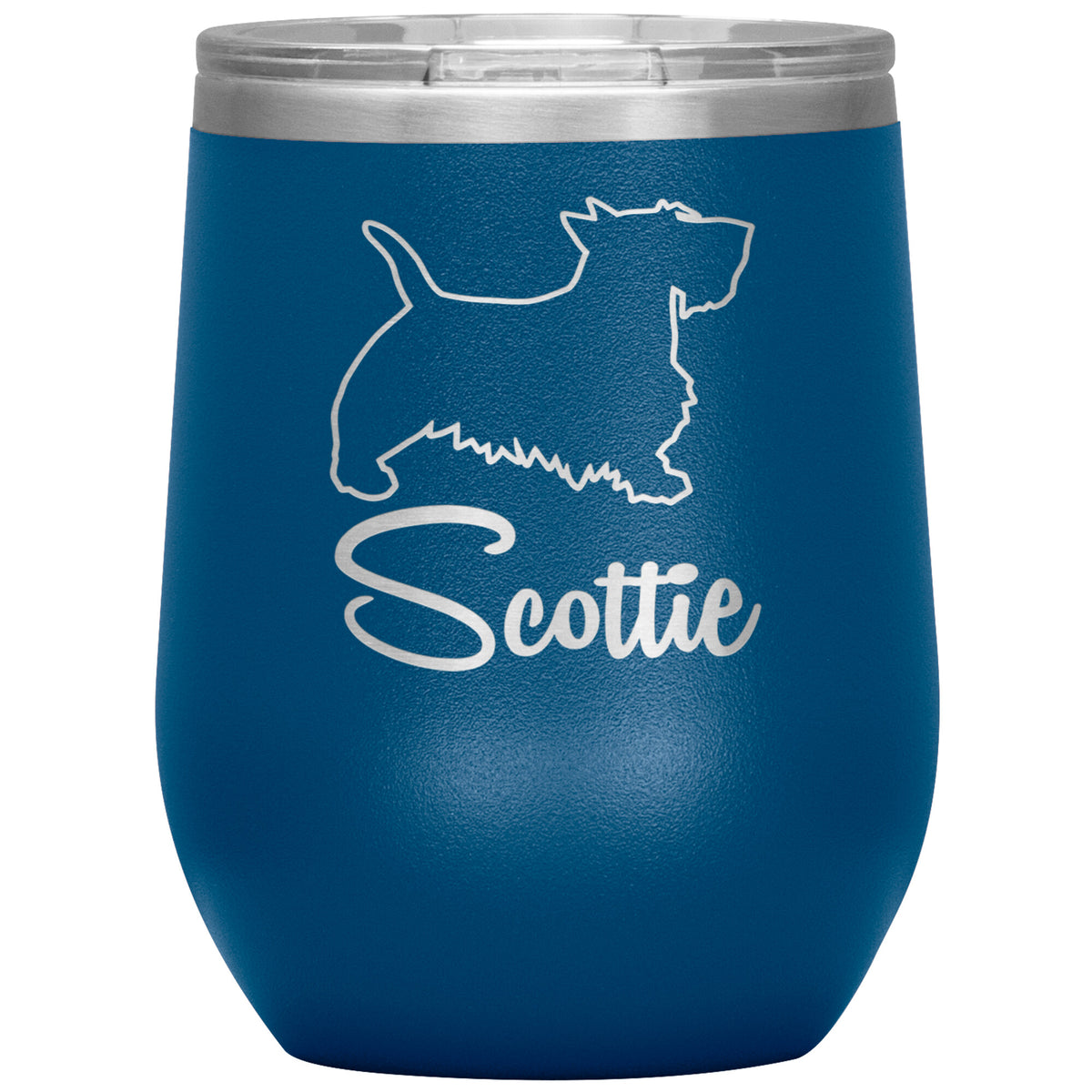 Scottie Dog Outlined Silhouette 12oz Wine Insulated Tumbler