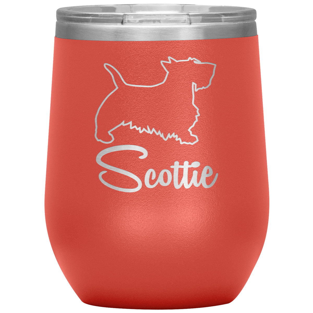 Scottie Dog Outlined Silhouette 12oz Wine Insulated Tumbler