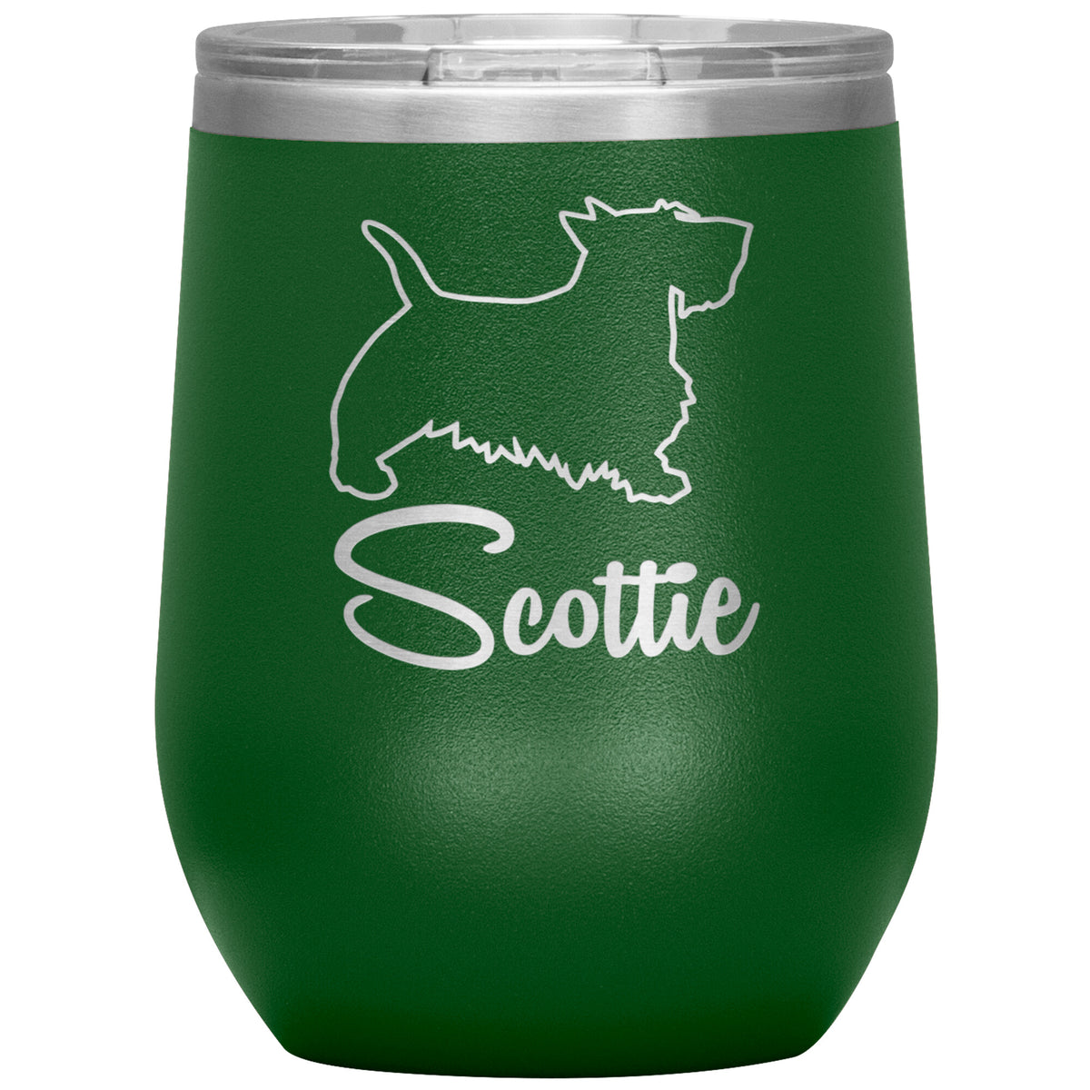 Scottie Dog Outlined Silhouette 12oz Wine Insulated Tumbler