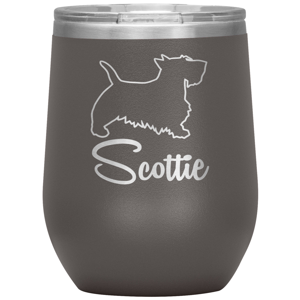 Scottie Dog Outlined Silhouette 12oz Wine Insulated Tumbler