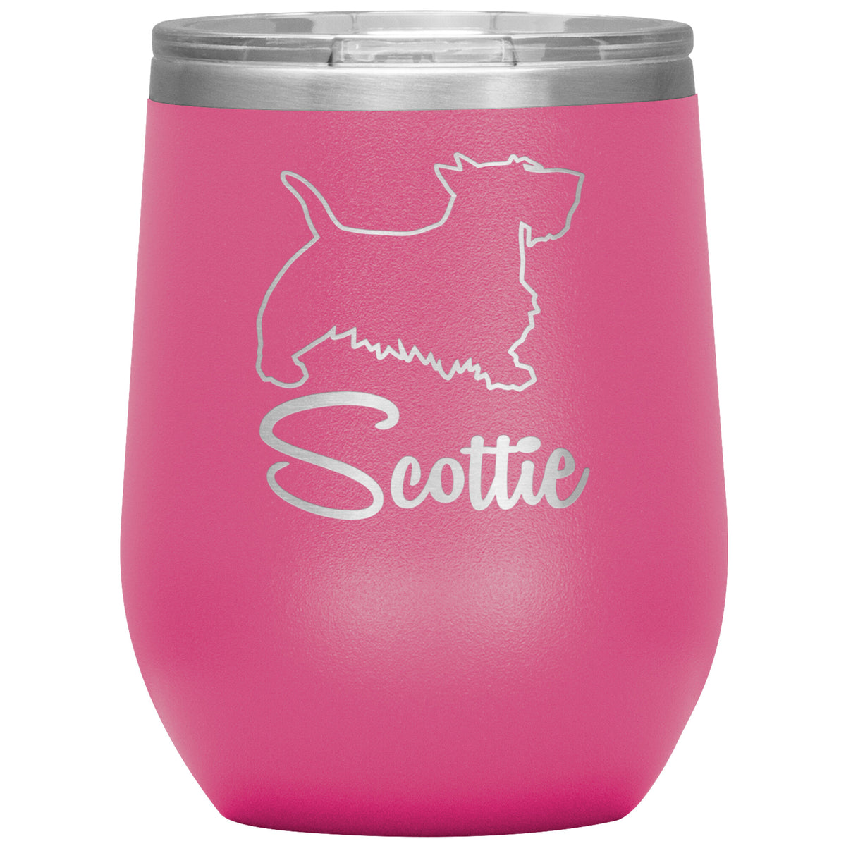 Scottie Dog Outlined Silhouette 12oz Wine Insulated Tumbler