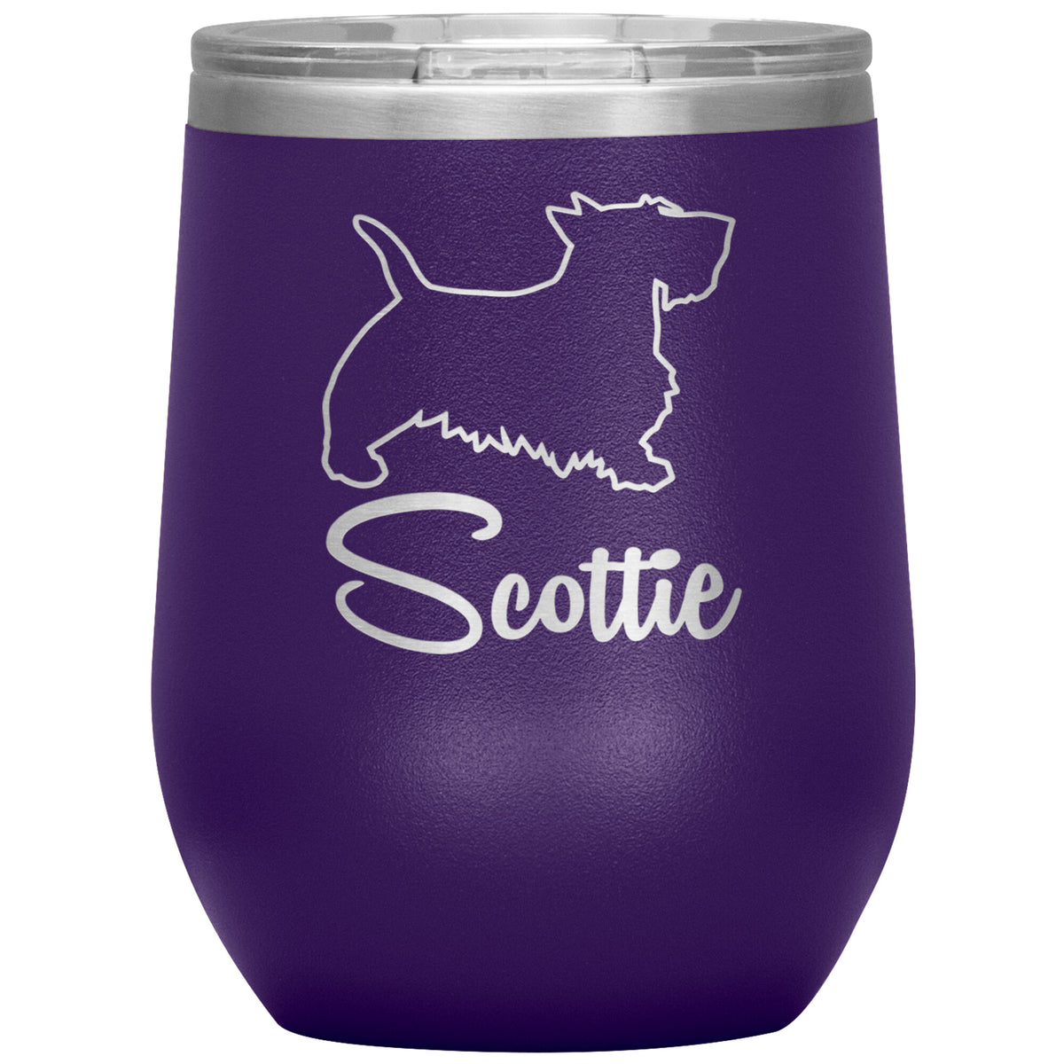 Scottie Dog Outlined Silhouette 12oz Wine Insulated Tumbler
