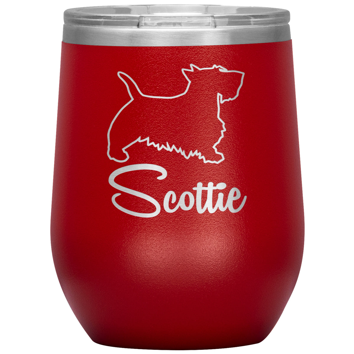 Scottie Dog Outlined Silhouette 12oz Wine Insulated Tumbler
