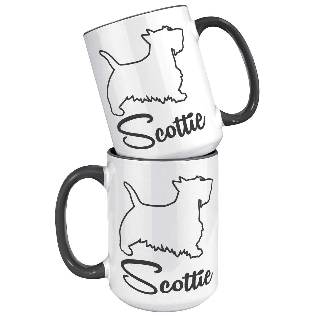 Scottie Dog Outlined Silhouette 15oz Accent Mug