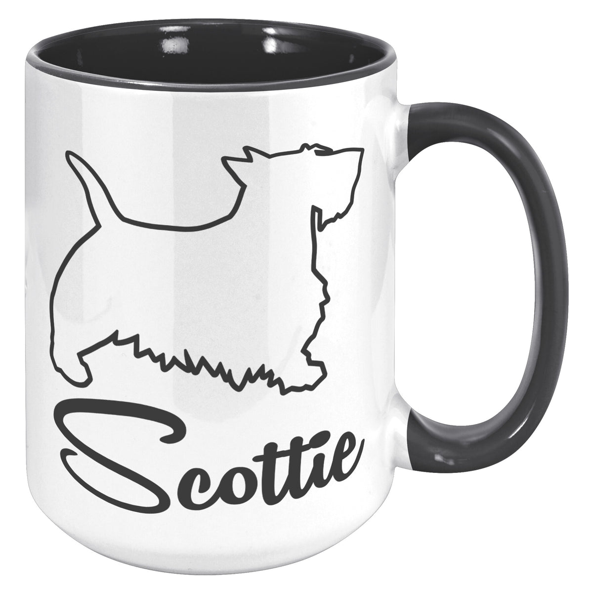 Scottie Dog Outlined Silhouette 15oz Accent Mug