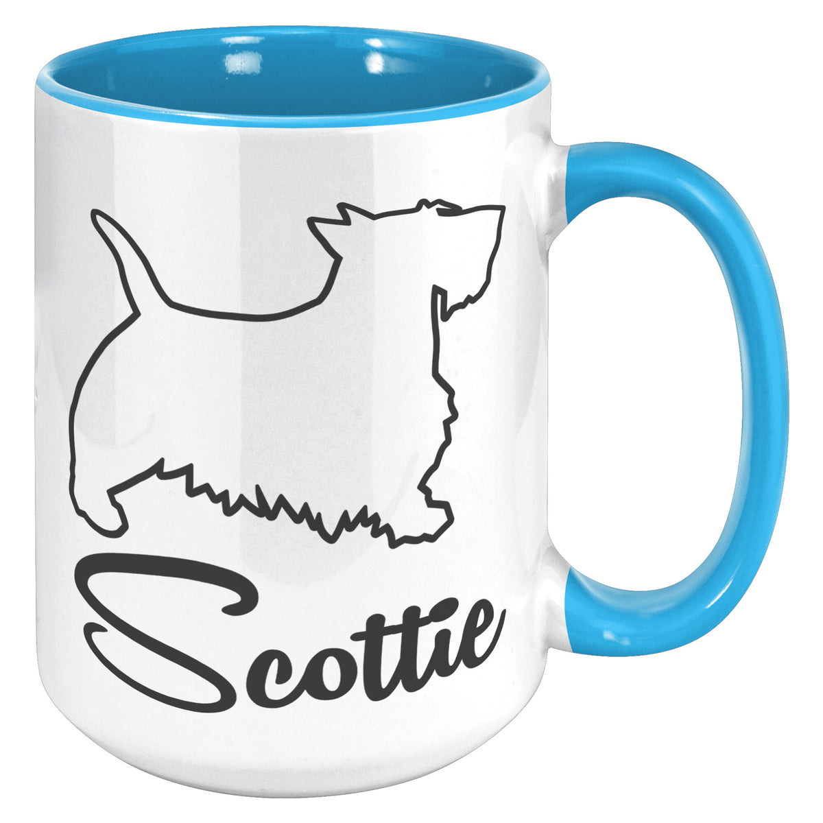 Scottie Dog Outlined Silhouette 15oz Accent Mug