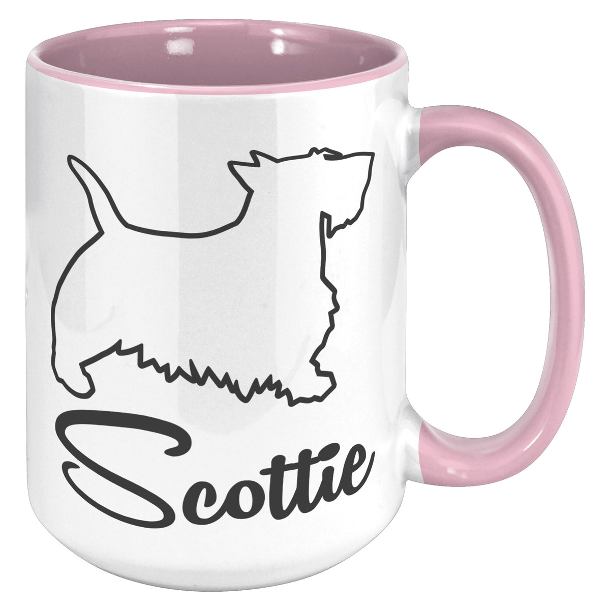 Scottie Dog Outlined Silhouette 15oz Accent Mug