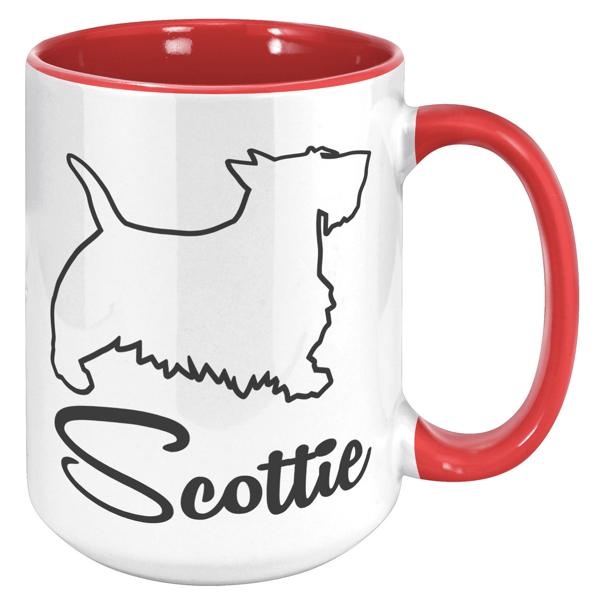 Scottie Dog Outlined Silhouette 15oz Accent Mug
