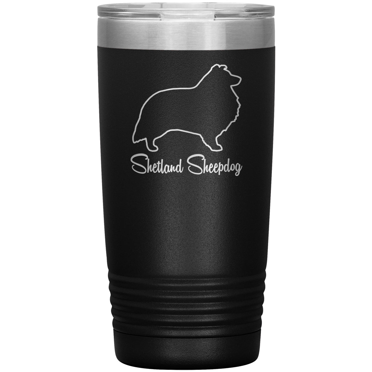 Shetland Sheepdog Dog Outlined Silhouette 20oz Insulated Tumbler